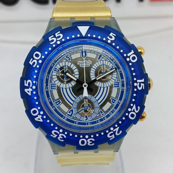 VINTAGE 1995 Swatch Scuba 200 SBZ102 "Nikiphoros" 38mm Swiss Made Watch NOS - Picture 3 of 11